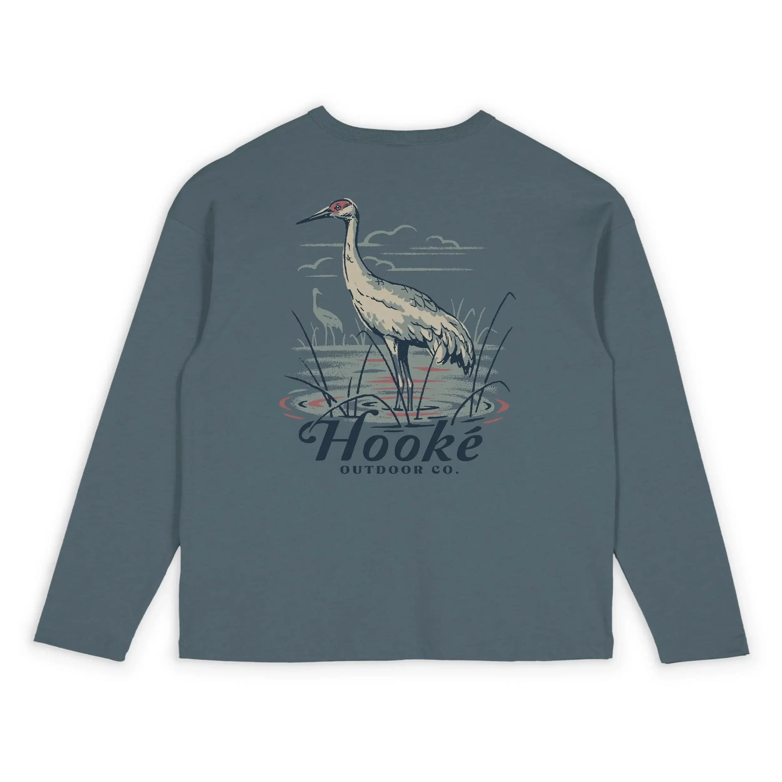 W's Sandhill Crane Oversized Long Sleeve Tee - Image 2